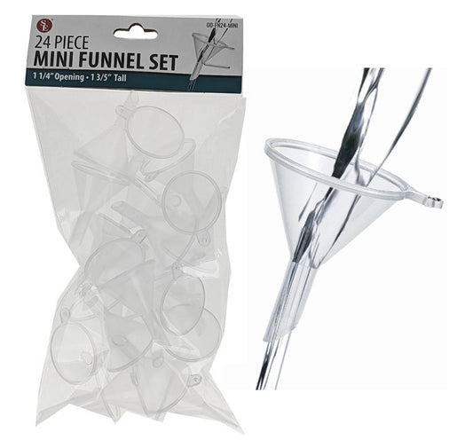 Small Plastic Funnels 24 Pack