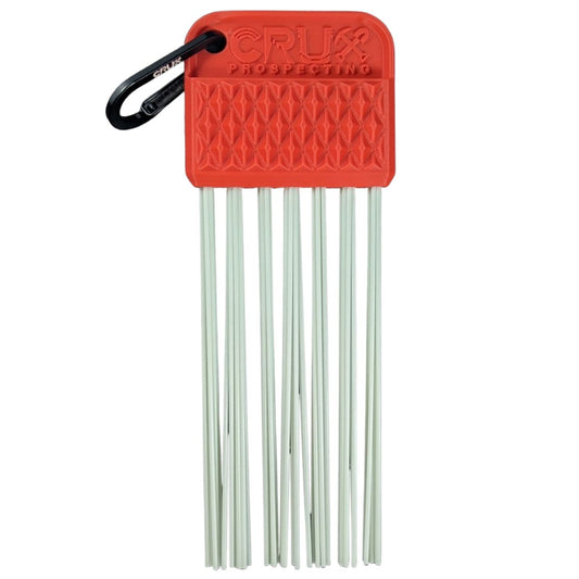 Red brush tool with bristles on a white background